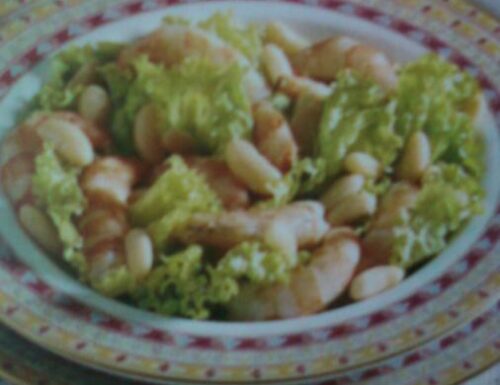 Insalata di fagioli cannellini e scampetti